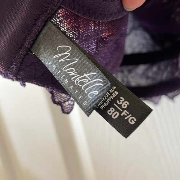 3 Montelle Intimates cup sized bralettes lace wire free 🇨🇦 mauve blue purple - Picture 8 of 14
